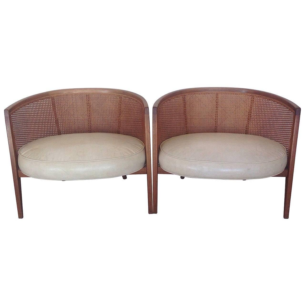Rare pair of Model 1066 Harvey Probber hoop chairs. Very comfortable and wide sitting area.
