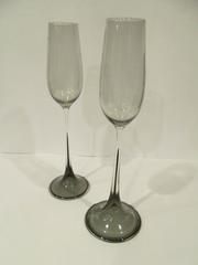 Orrefors Expo Pair of Tulip Tulpan Vases by Nils Landberg