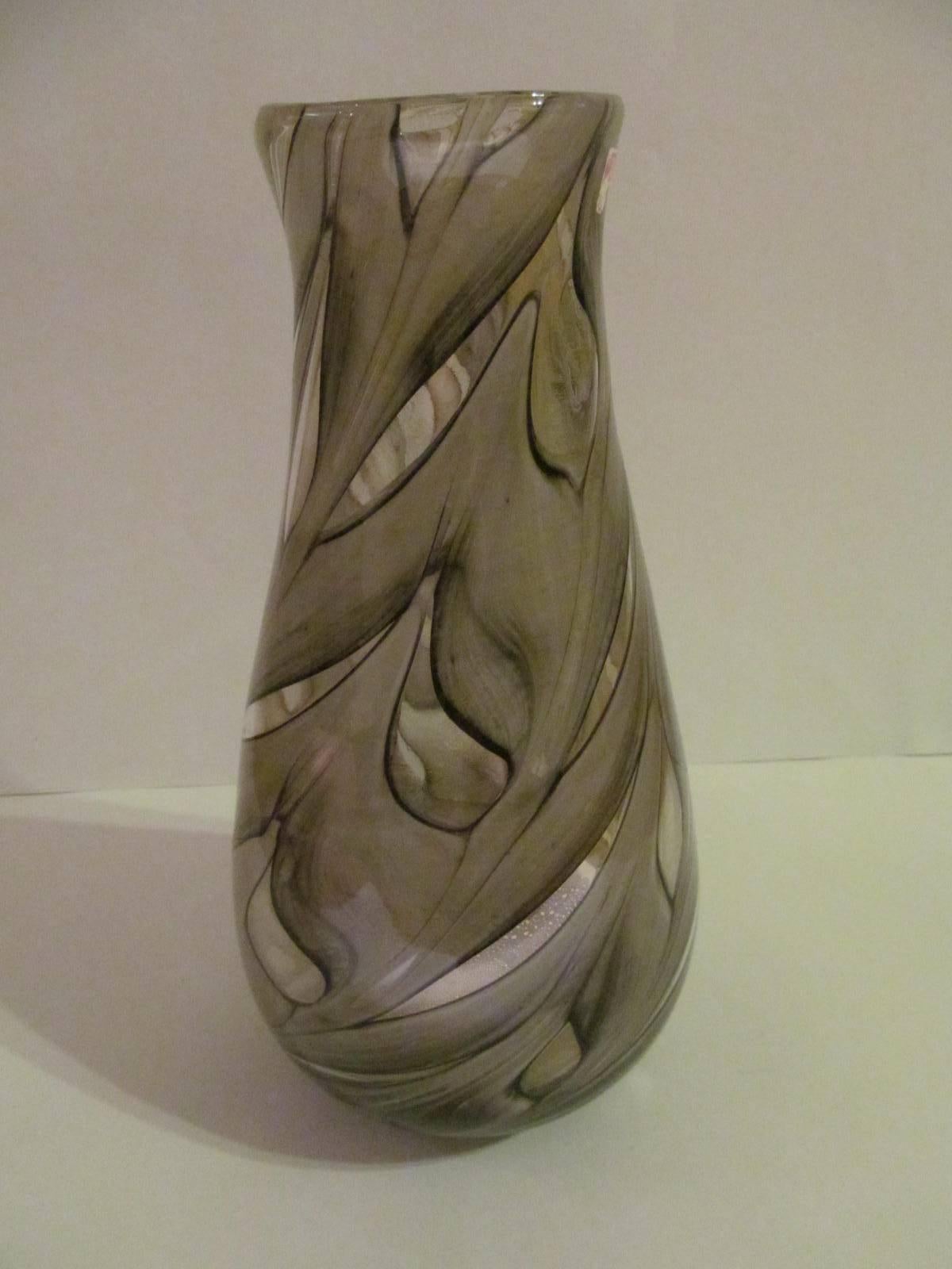 Mid-Century Modern Graffito Vase with Gold Designed by Ercole Barovier for Barovier and Toso