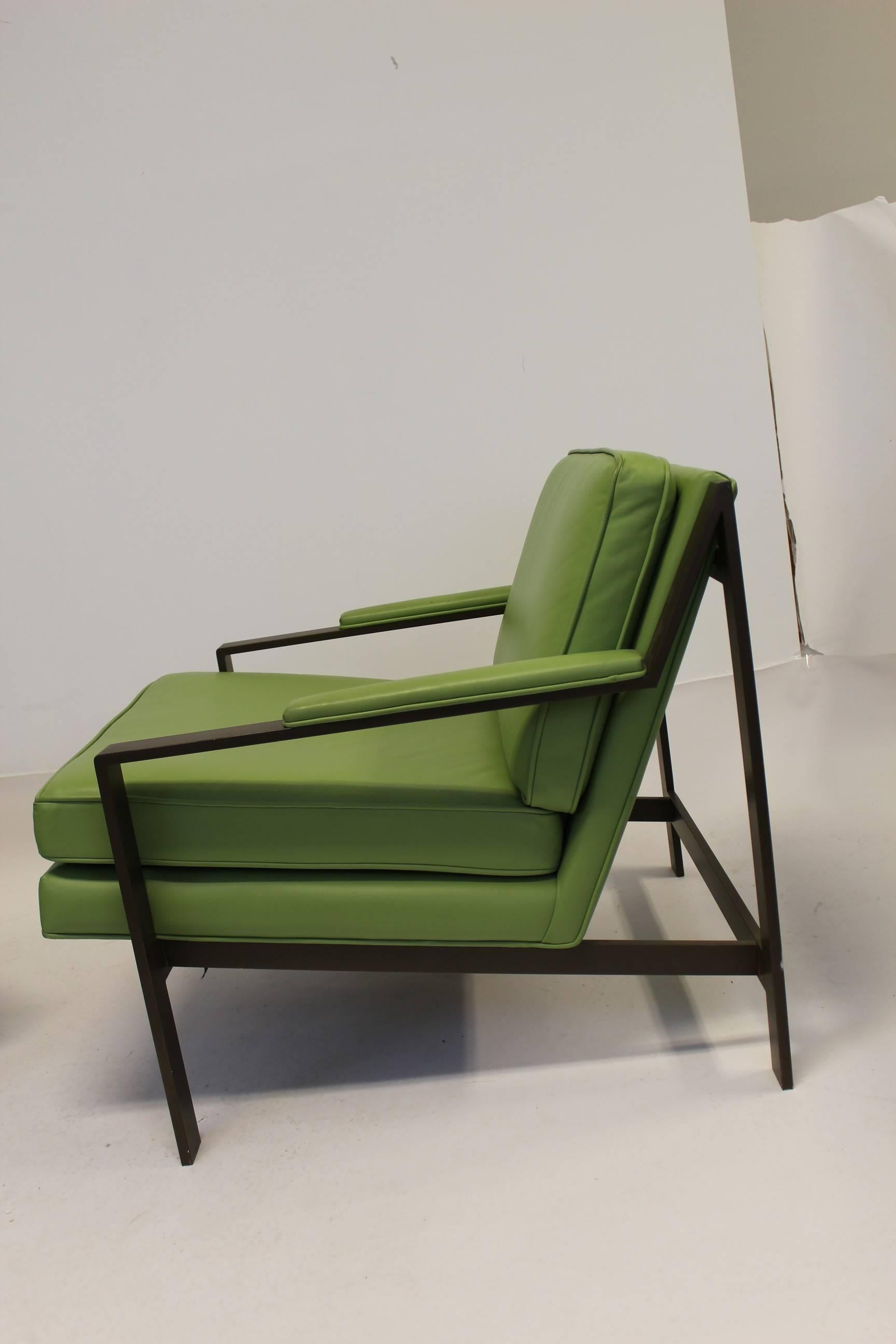 Late 20th Century Pair of Cy Mann Lounge Chairs Style of Milo Baughman