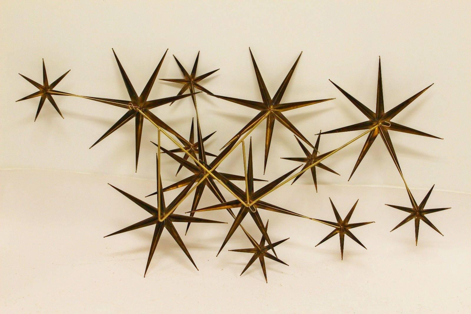 Late 20th Century Rare Signed Curtis Jere Star Brutalist Sculpture