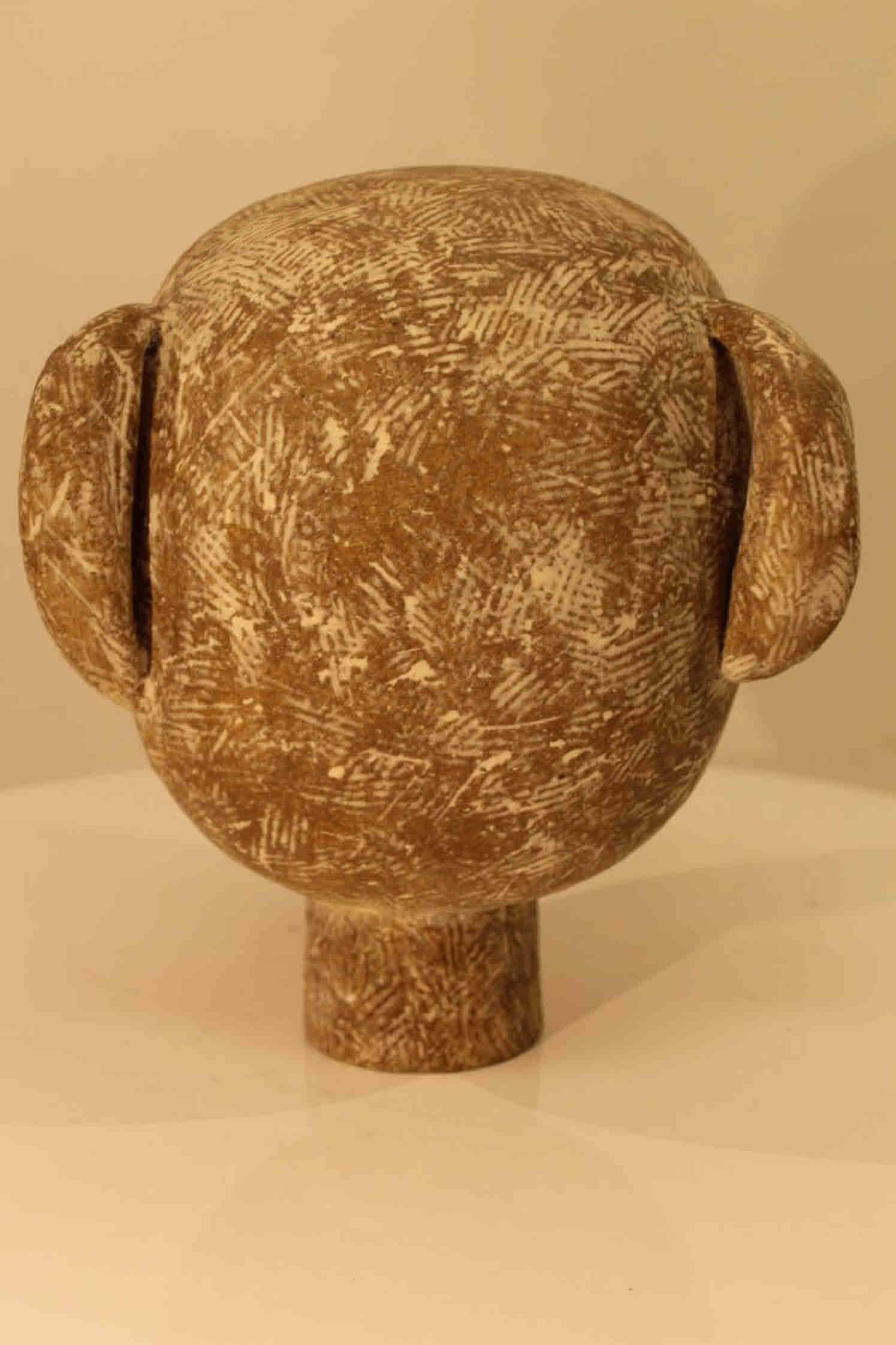 Rare Ceramic Claude Conover Head Sculpture In Excellent Condition In Keego Harbor, MI