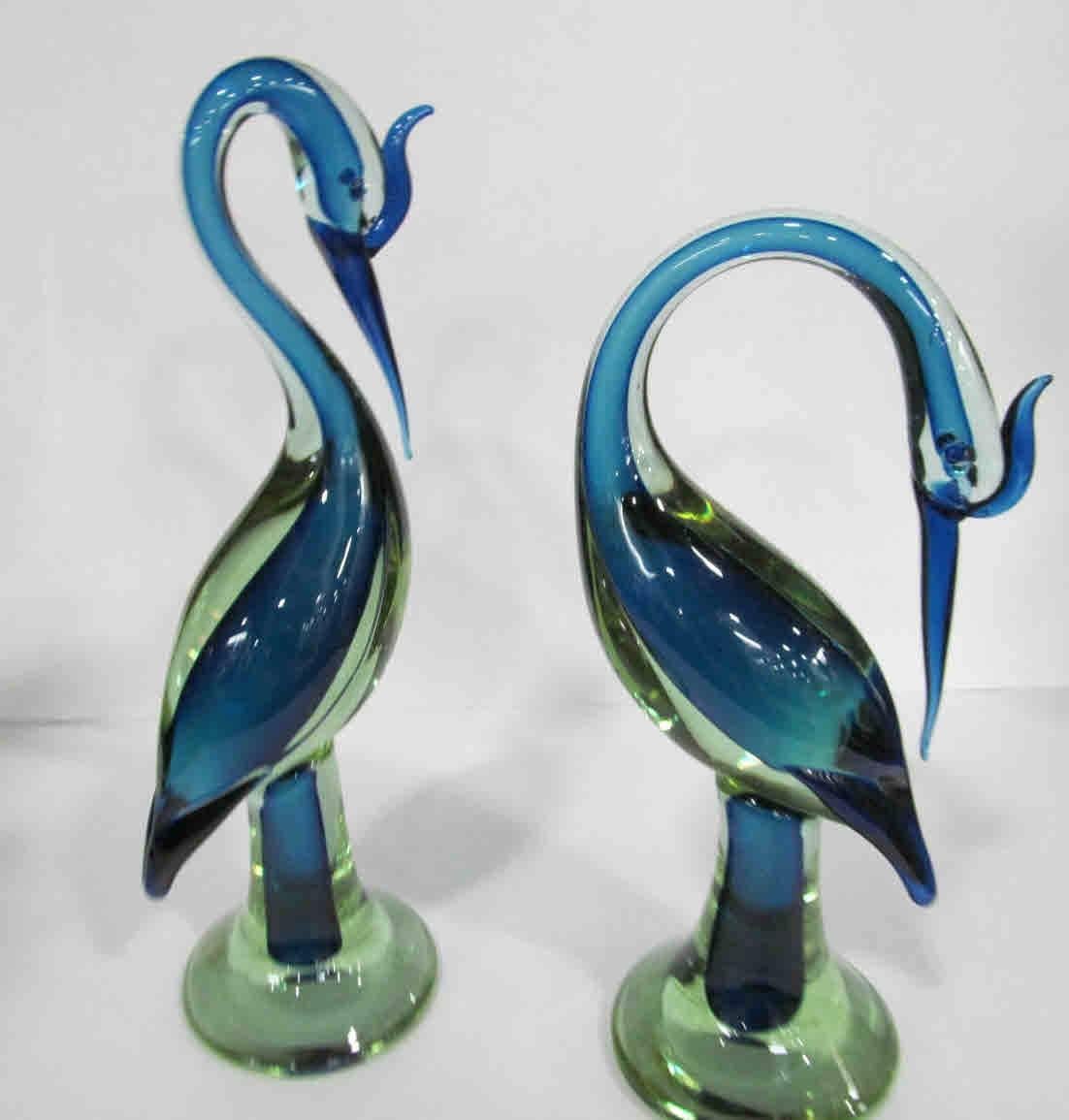 Mid-Century Modern Pair of Antonio Daros for Cenedese Murano Birds For Sale