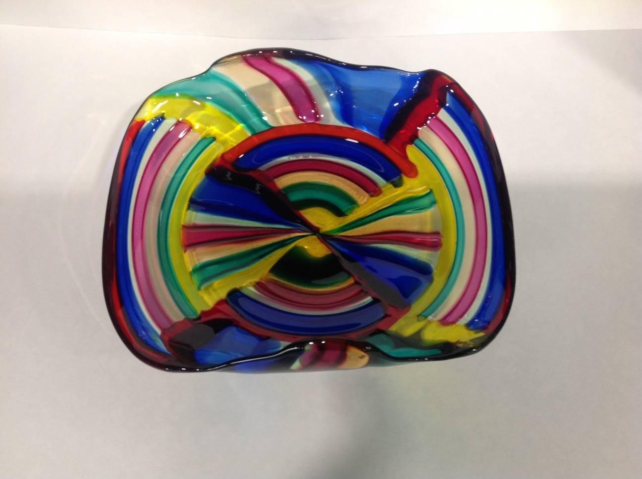 A rare Murano patchwork bowl manufactured at AVeM in the 1950s.