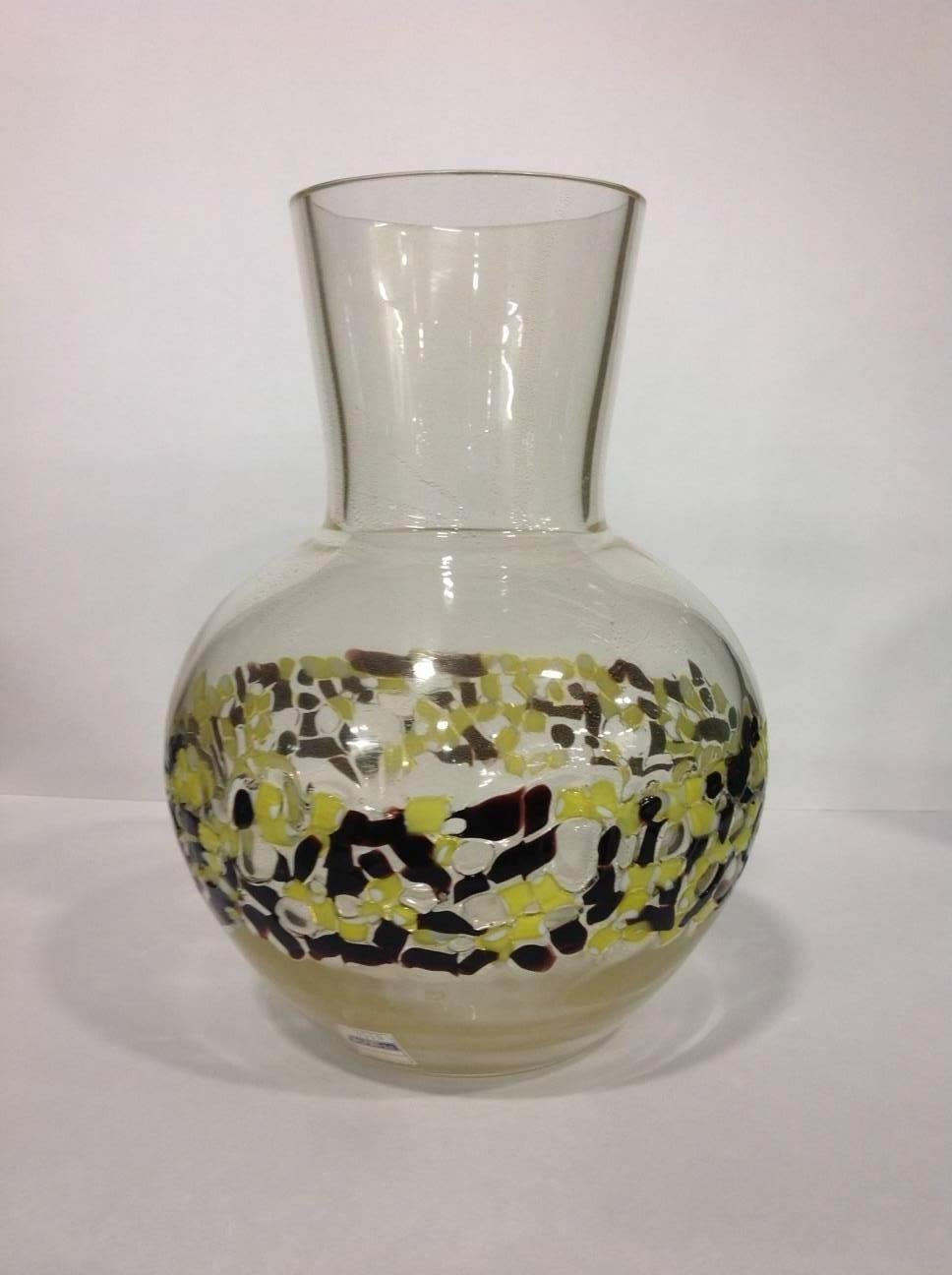 Mid-Century Modern Signed Luciano Gaspari for Salviati Murano Murrine Vase