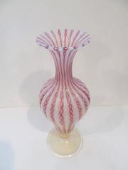 Large Murano Latticino Vase, circa 1930s