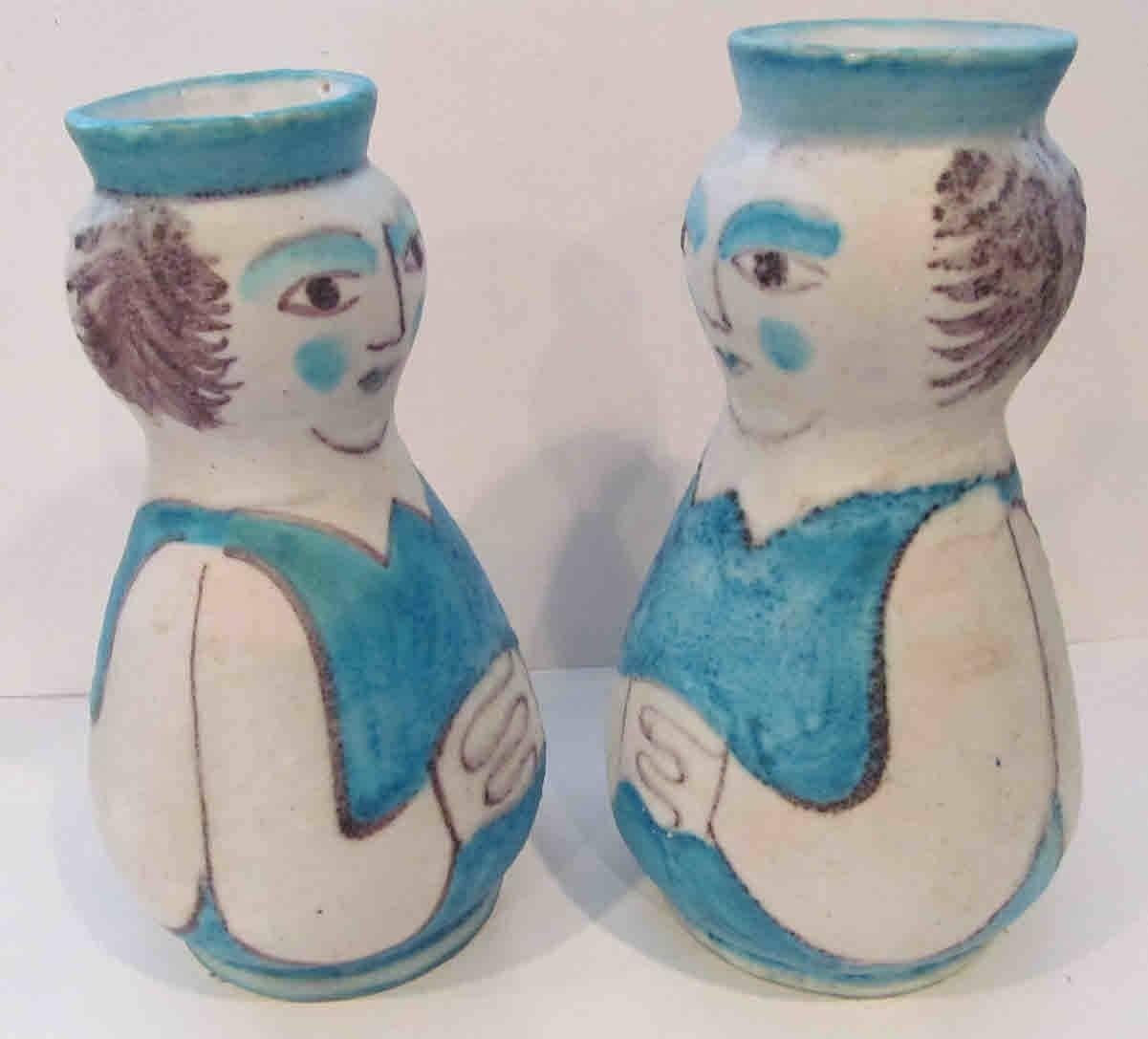 A rare pair of CAS pottery vases from Italy, circa 1950s.