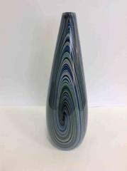 Large VeArt Colorful Signed Murano Spiral Vase