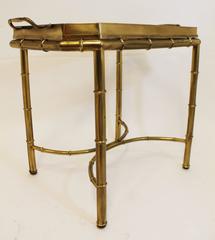 Mastercraft Brass and Glass Lift Top Tray Table