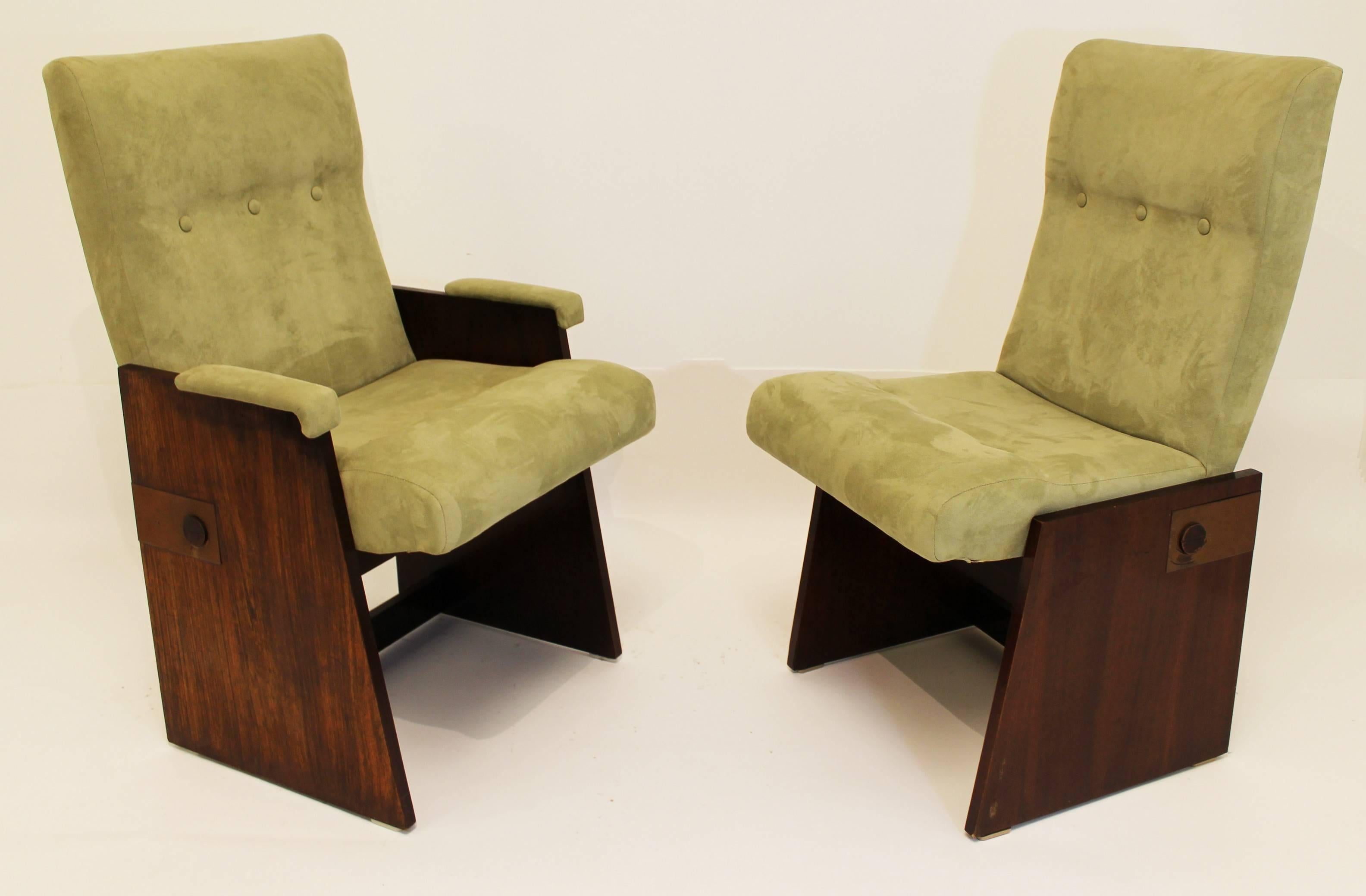 Mid-Century Modern Set of Eight Lane Brutalist Style Dining Chairs