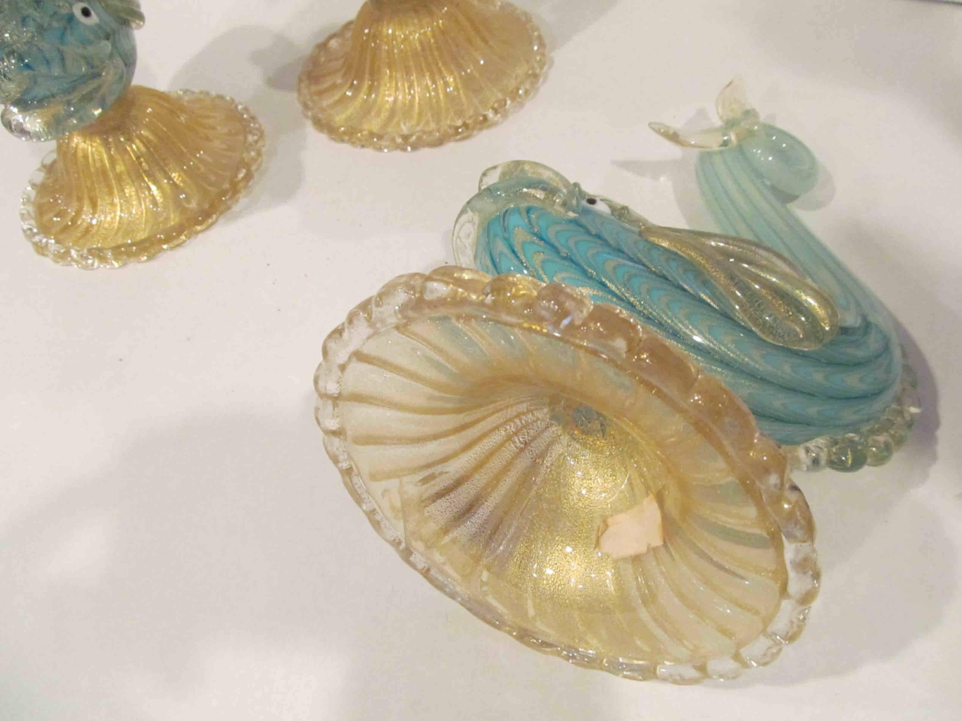 Set of Three Rare Murano Barovier and Toso Fenecio Fish Sculptures by Ercole Bar In Excellent Condition In Keego Harbor, MI