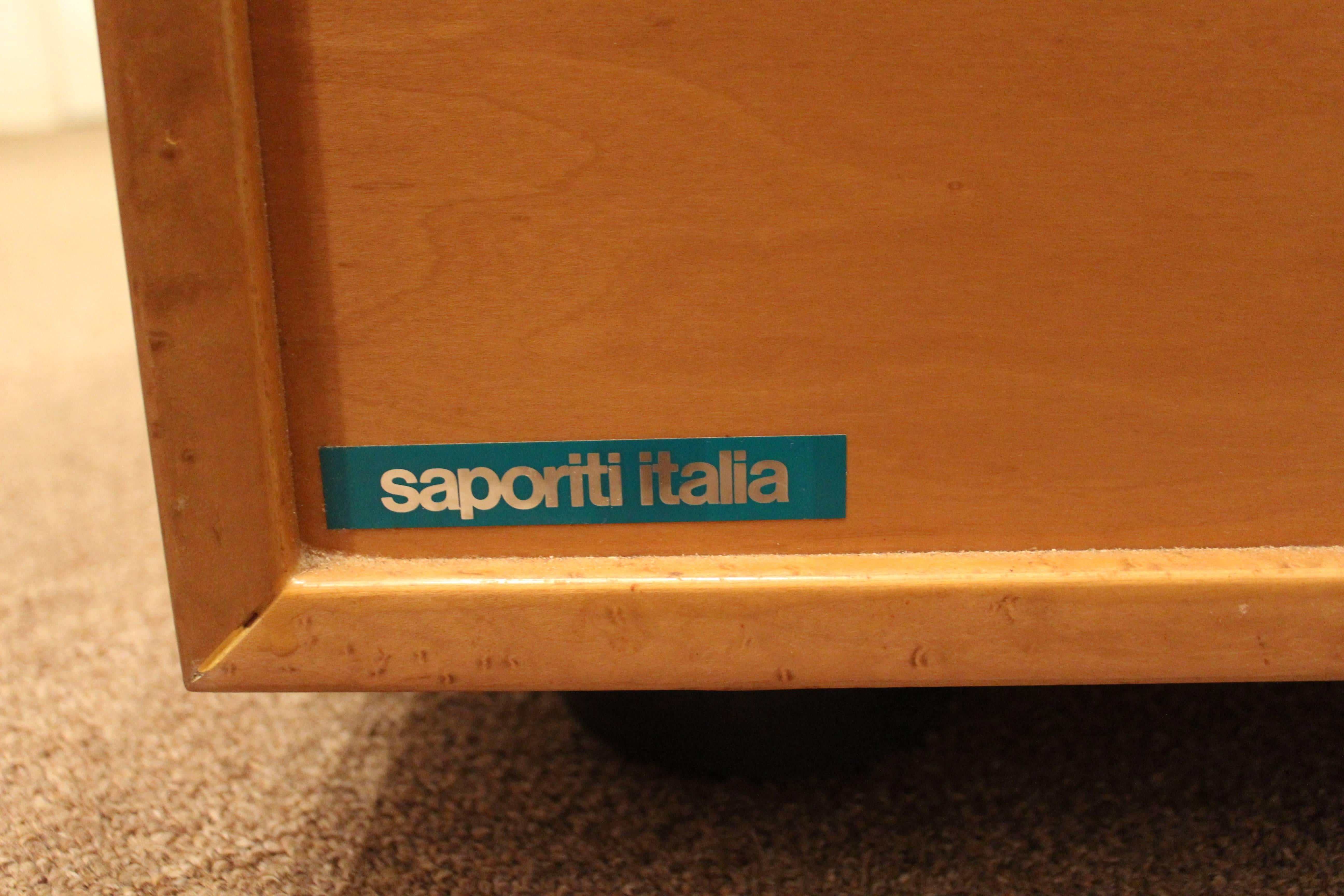 Pair of Bird's-Eye Maple Dressers by Saporiti Italia 1