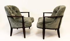 Pair of Janus Armchairs by Edward Wormley for Dunbar, Newly Reupholstered