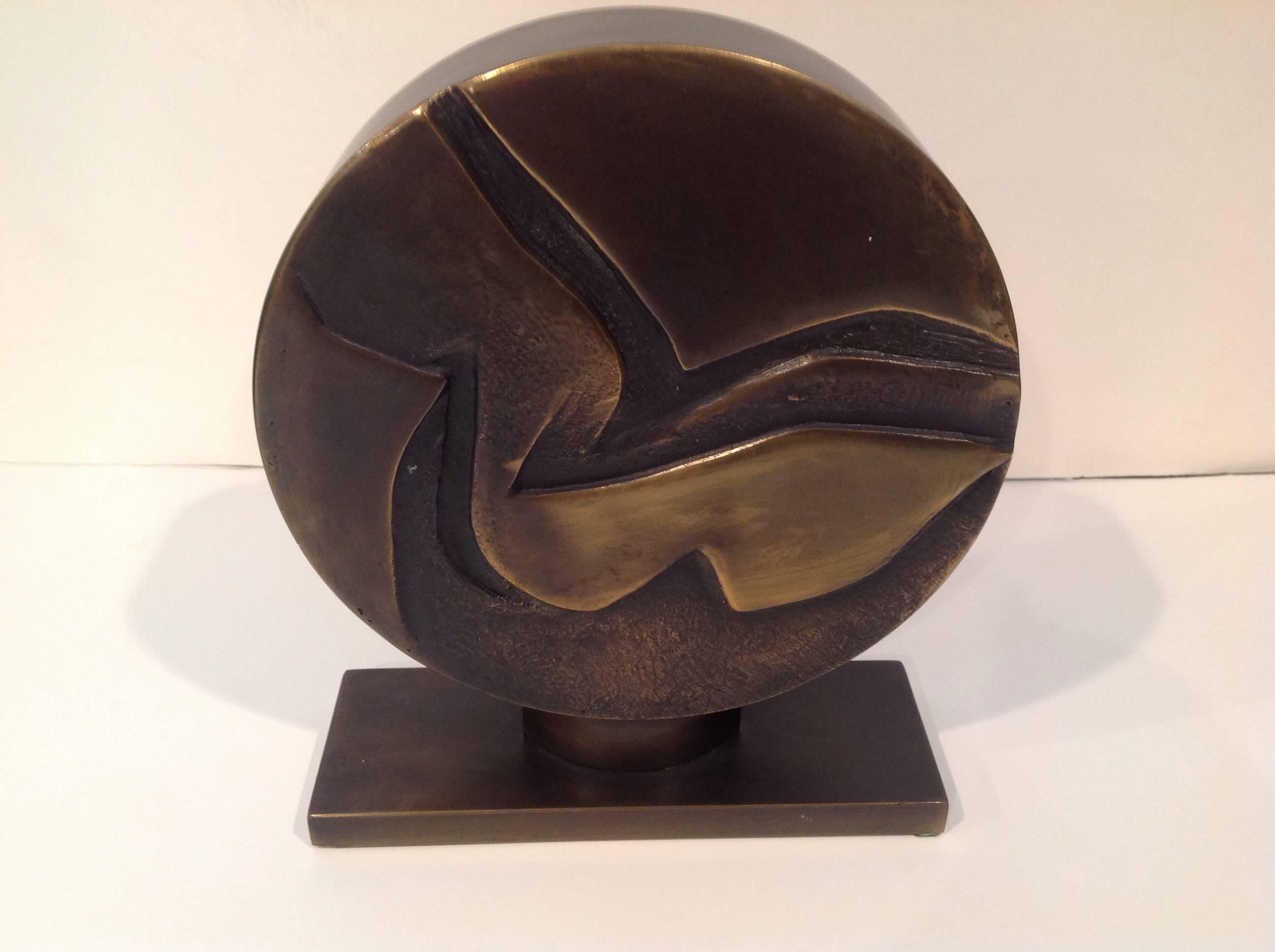 Mid-Century Modern Abstract Studio Del Campo Bronze and Enamel Sculpture