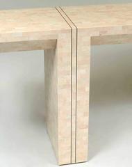 Monumental Signed Karl Springer Tessellated Console Table