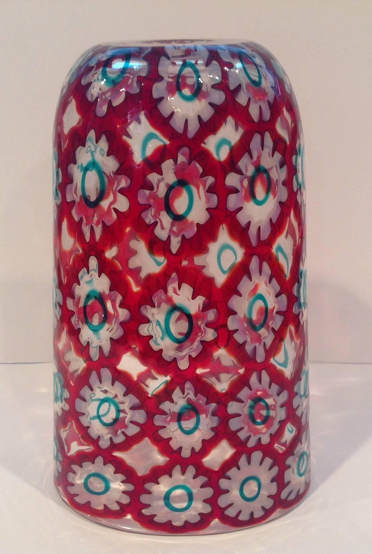 Italian Signed Rotellati Murano Vase Designed by Ercole Barovier for Barovier and Toso