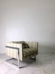 Milo Baughman Pair of Cube Lounge Chairs, circa 1970s