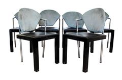 Saporiti Italia Italian Dining Table and Set of Six Chairs