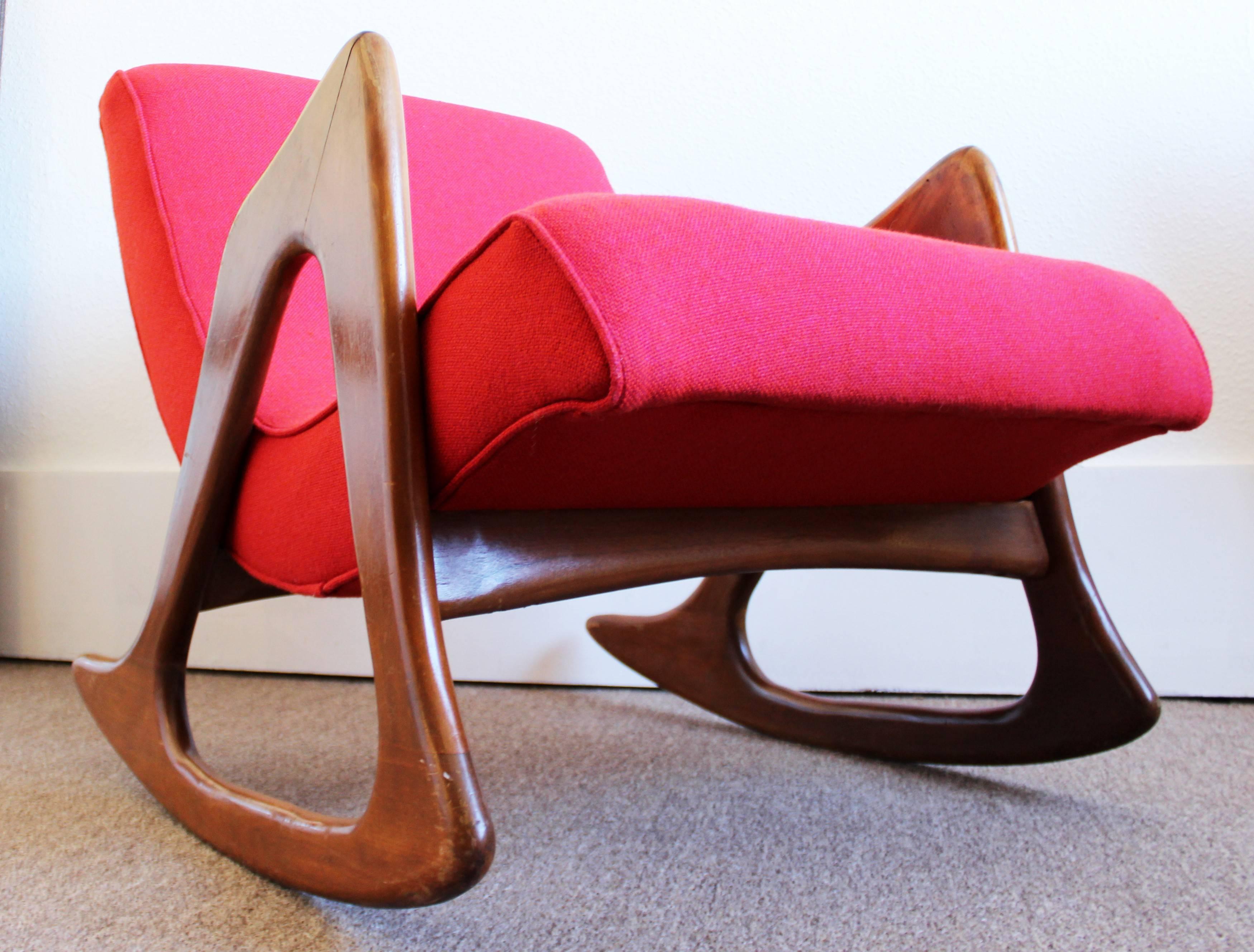 Mid-Century Modern Adrian Pearsall Sculptural Walnut Rocker Lounge Chair