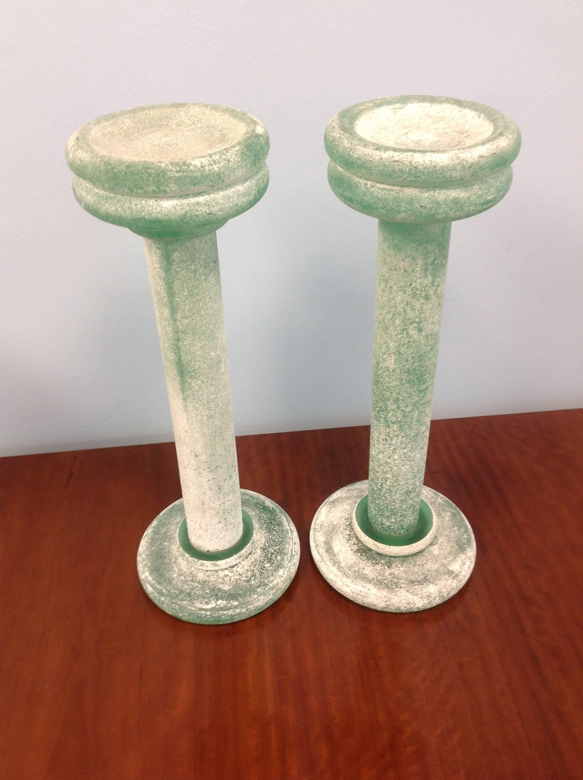 Italian Murano Trio Candlesticks Made by Seguso Vetri d'Arte