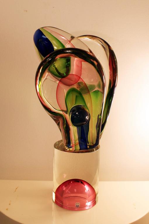 Cenedese Monumental Sommerso Murano Glass Sculpture Abstract at 1stDibs
