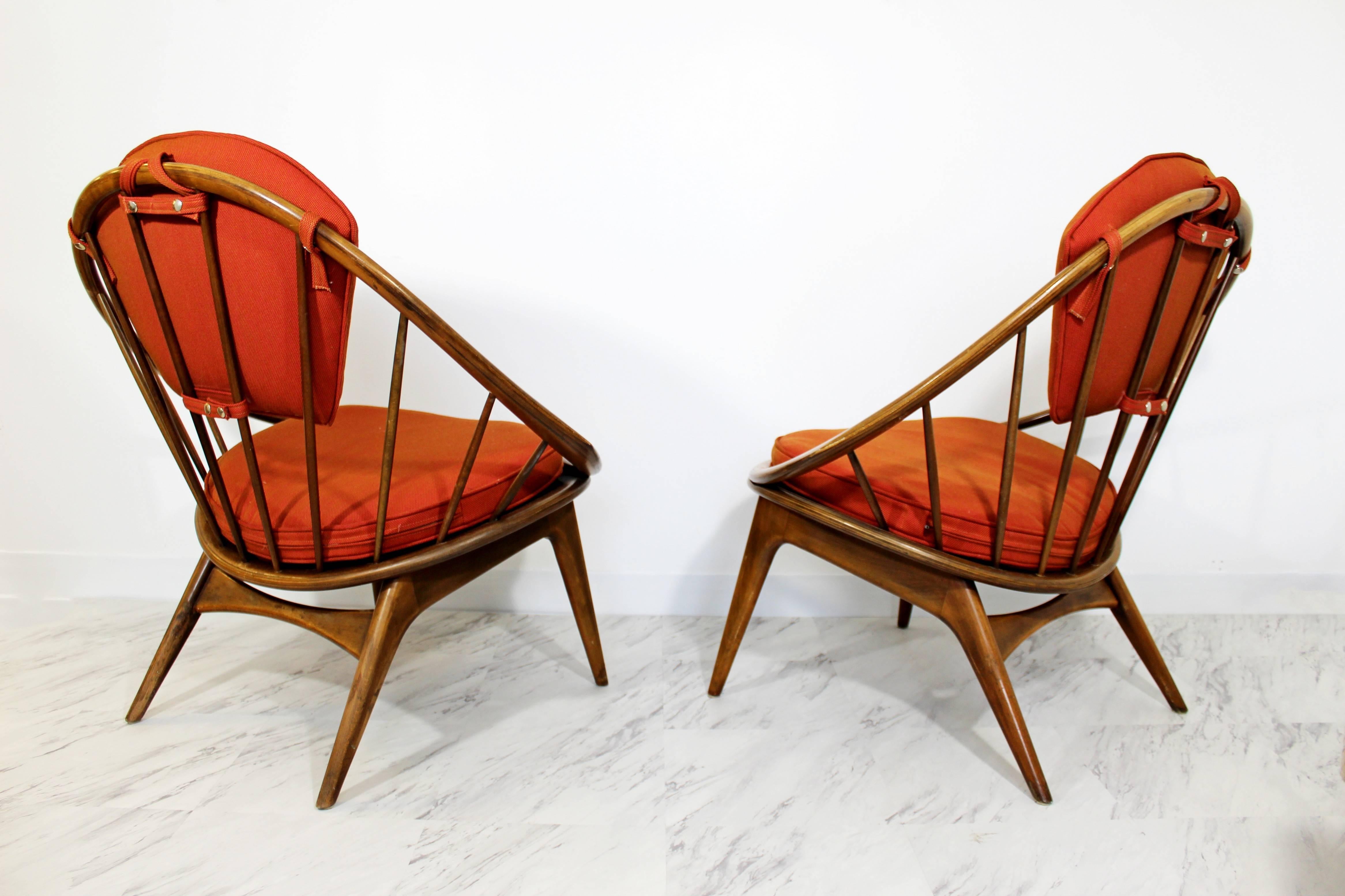 Mid-20th Century Pair of Signed Hoop Chairs by Ib Kofod-Larsen