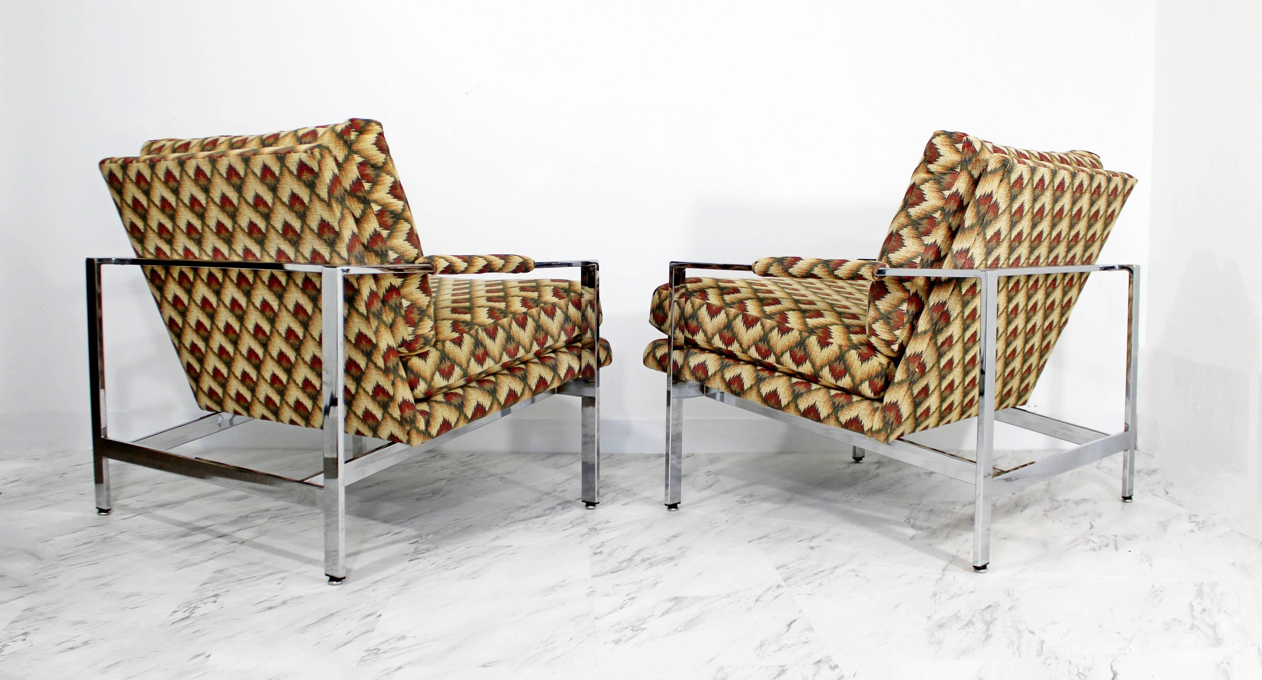 American Wonderful Pair of Milo Baughman Lounge Chairs