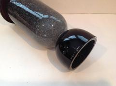 Large Black Pulegoso Murano Vase by Seguso Vetri D'Arte