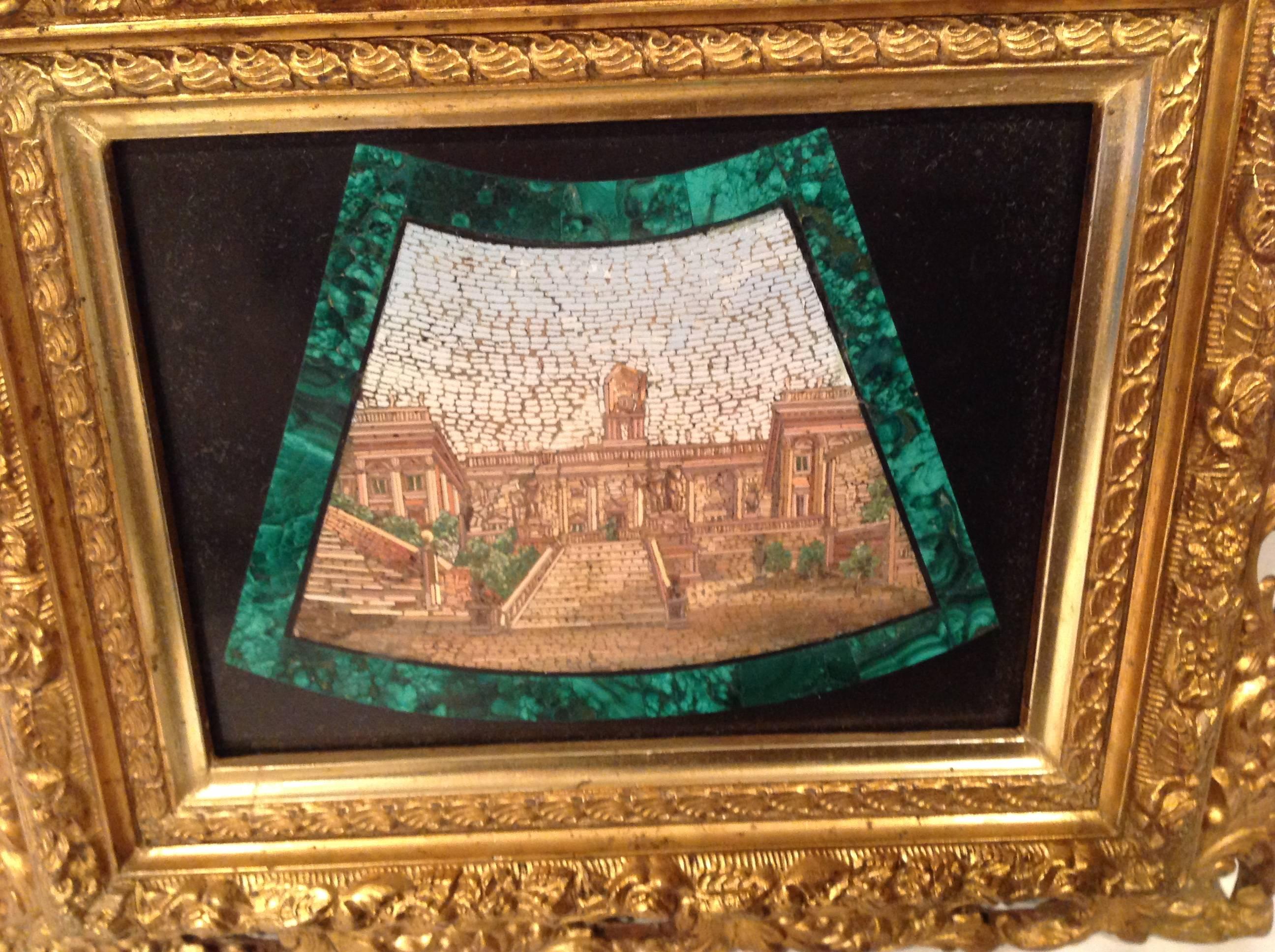 Italian 19th Century Framed Micro Mosaic Sculpture