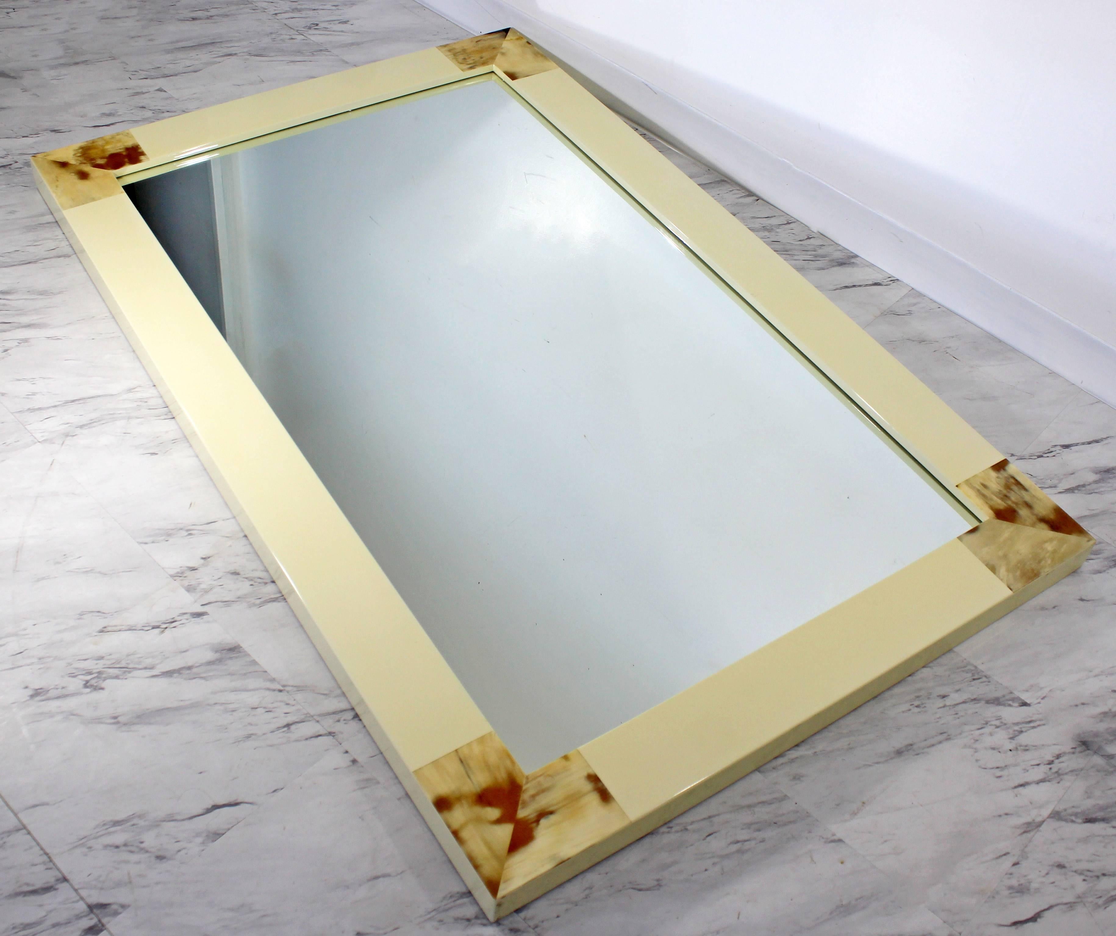 Mid-Century Modern Monumental Karl Springer Signed and Dated Mirror from 1987 For Sale