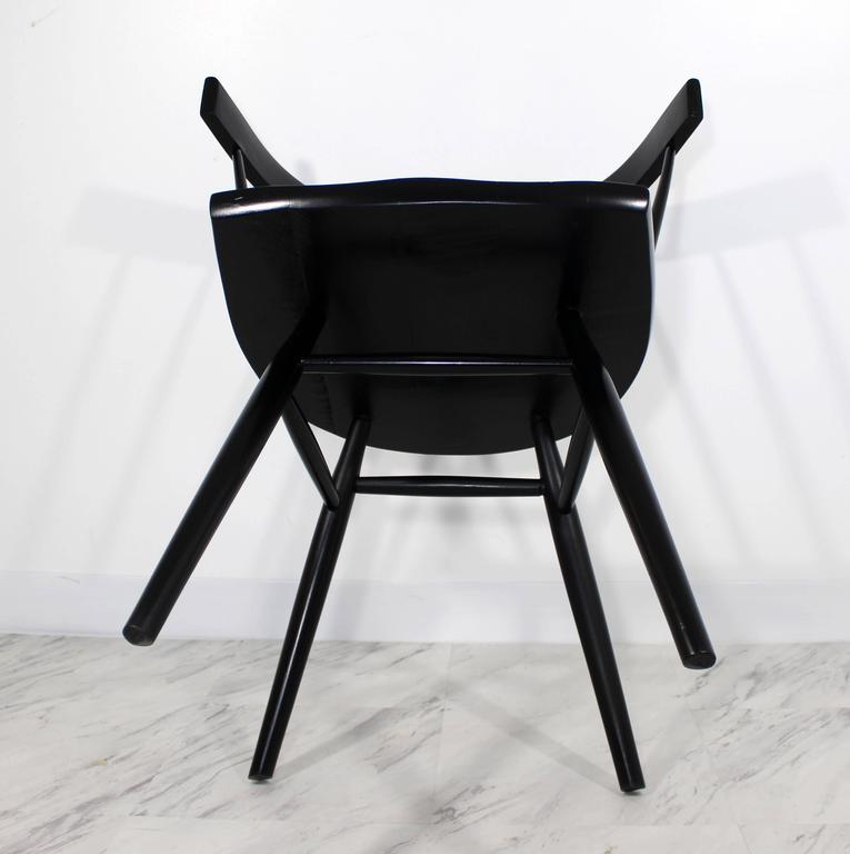 Set of Six Black Nakashima for Knoll N19 Straight Dining Chairs at 1stDibs