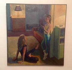 New York Artist Don Wynn Signed and Dated Oil on Canvas "Dancers Resting" 1986