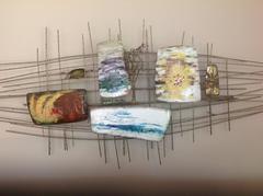 Large Abstract Enamel Wall Sculpture Brutalist