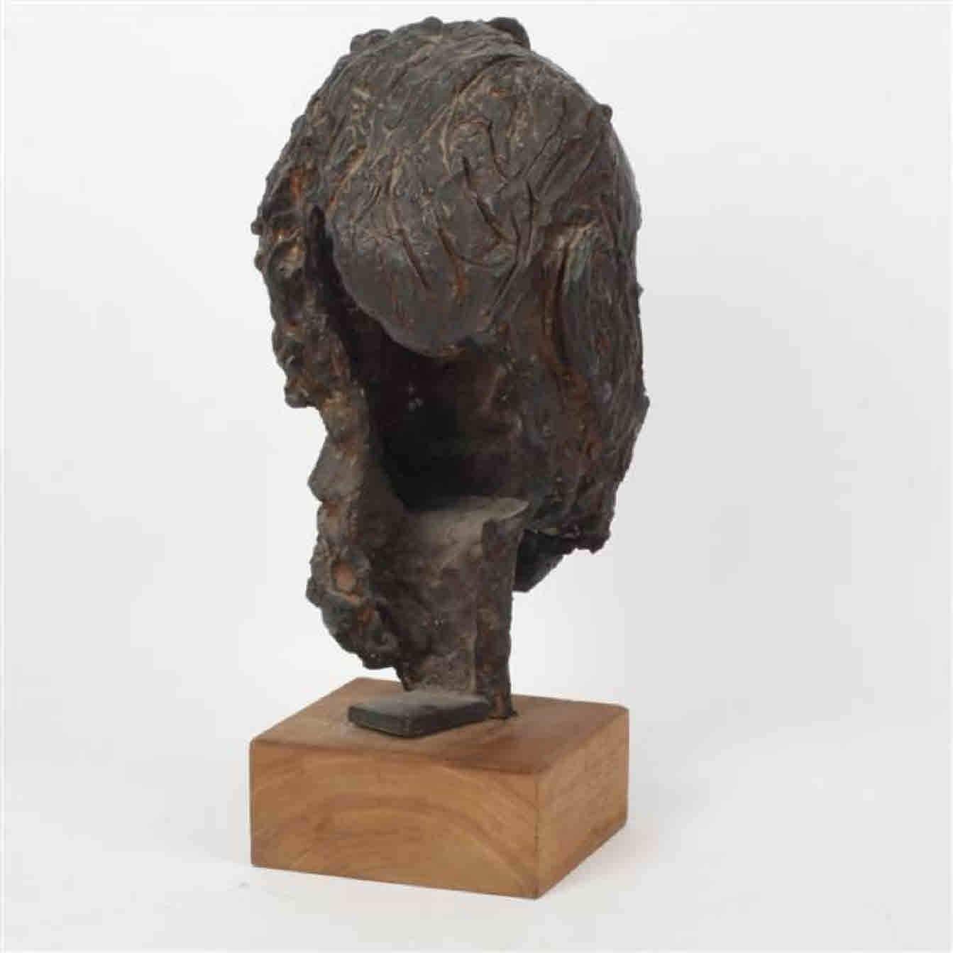 Mid-Century Modern Drago Cherina Bronze Bust of Alexander Solzhenitsyn Dated 1974 For Sale