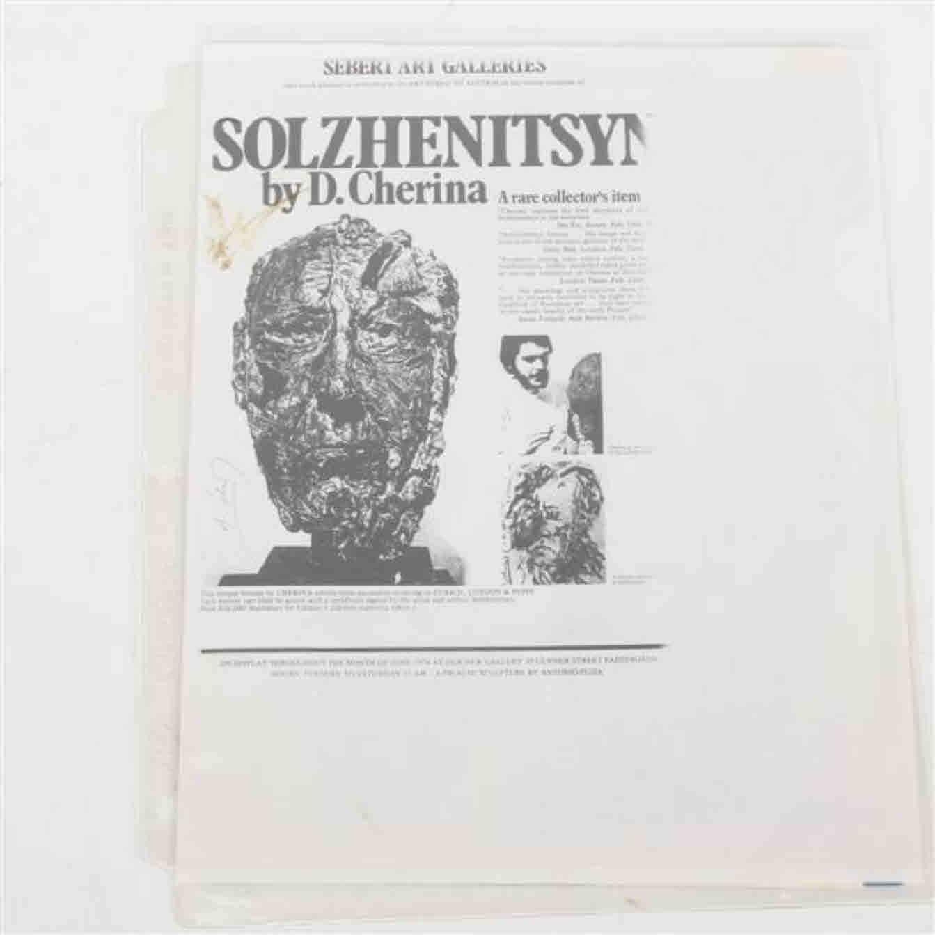 Drago Cherina Bronze Bust of Alexander Solzhenitsyn Dated 1974 For Sale 3
