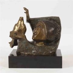 Girl with Dove Bronze Sculpture by Sunol Alvar La Paloma