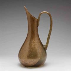 Dino Martens Murano Mace Aventurina Vase with Handle for Aureliano Toso