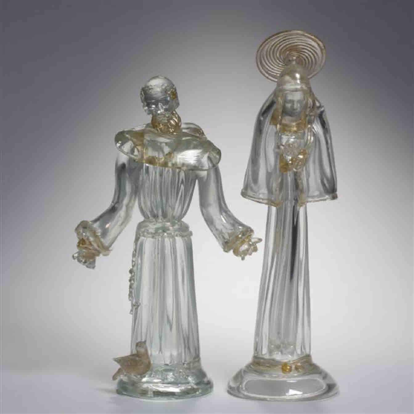 Amazing set of four Art Deco Murano figures by AVeM. Religious theme just in time for the holiday season, or all year round.