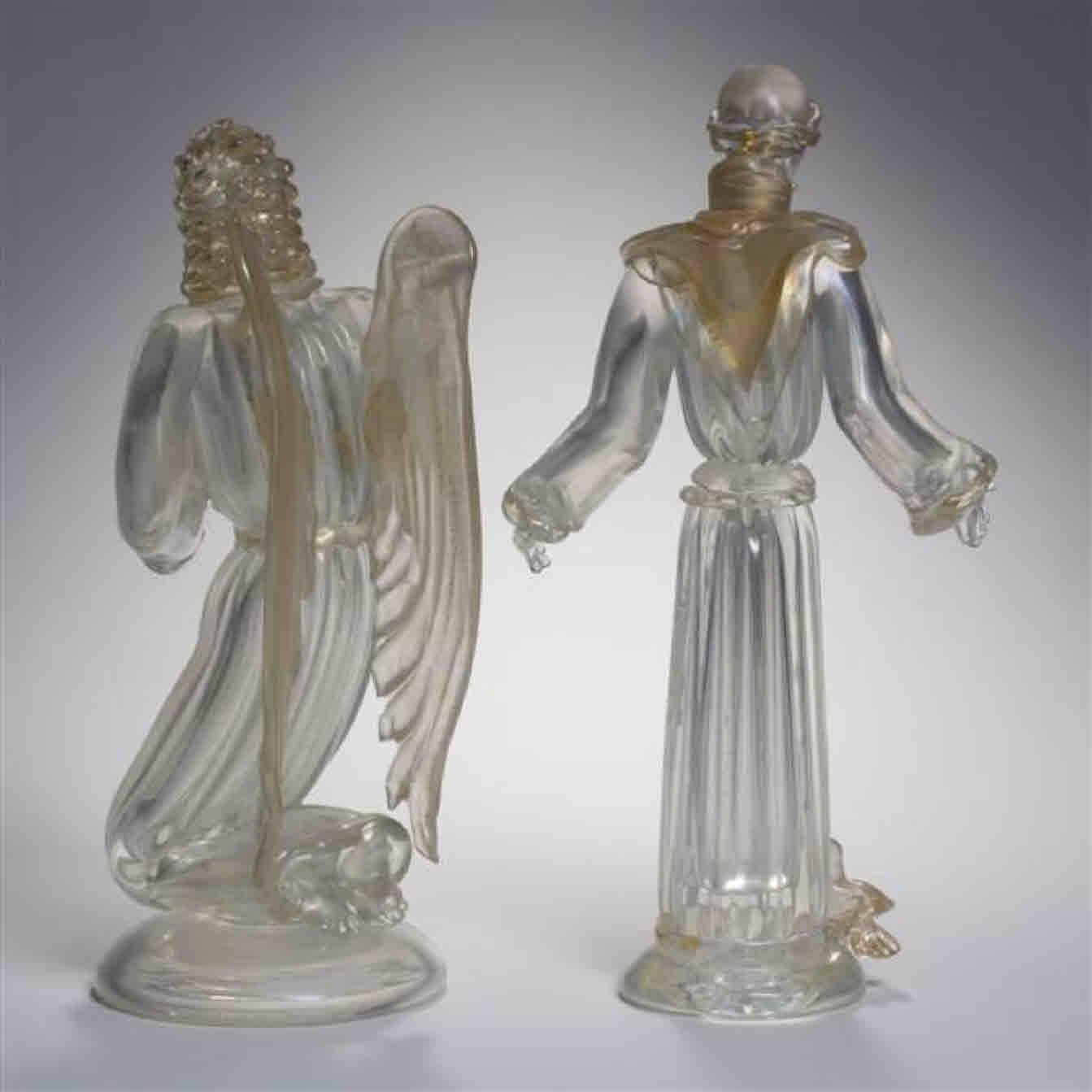Mid-20th Century Set of Four Art Deco Murano Figures by AVeM For Sale