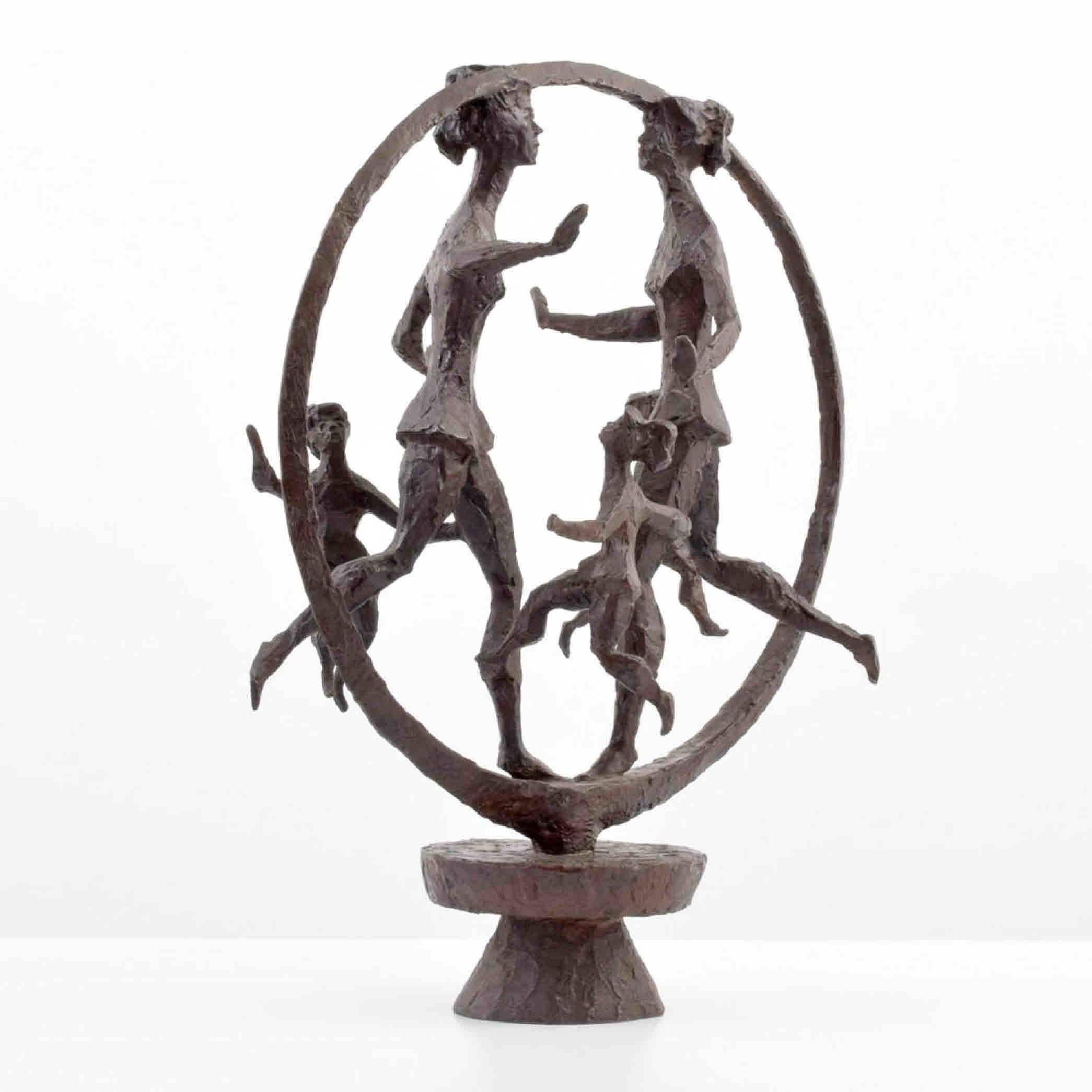 Mid-Century Modern Chaim Gross Monumental Bronze Sculpture Titled Happy Children, 1968