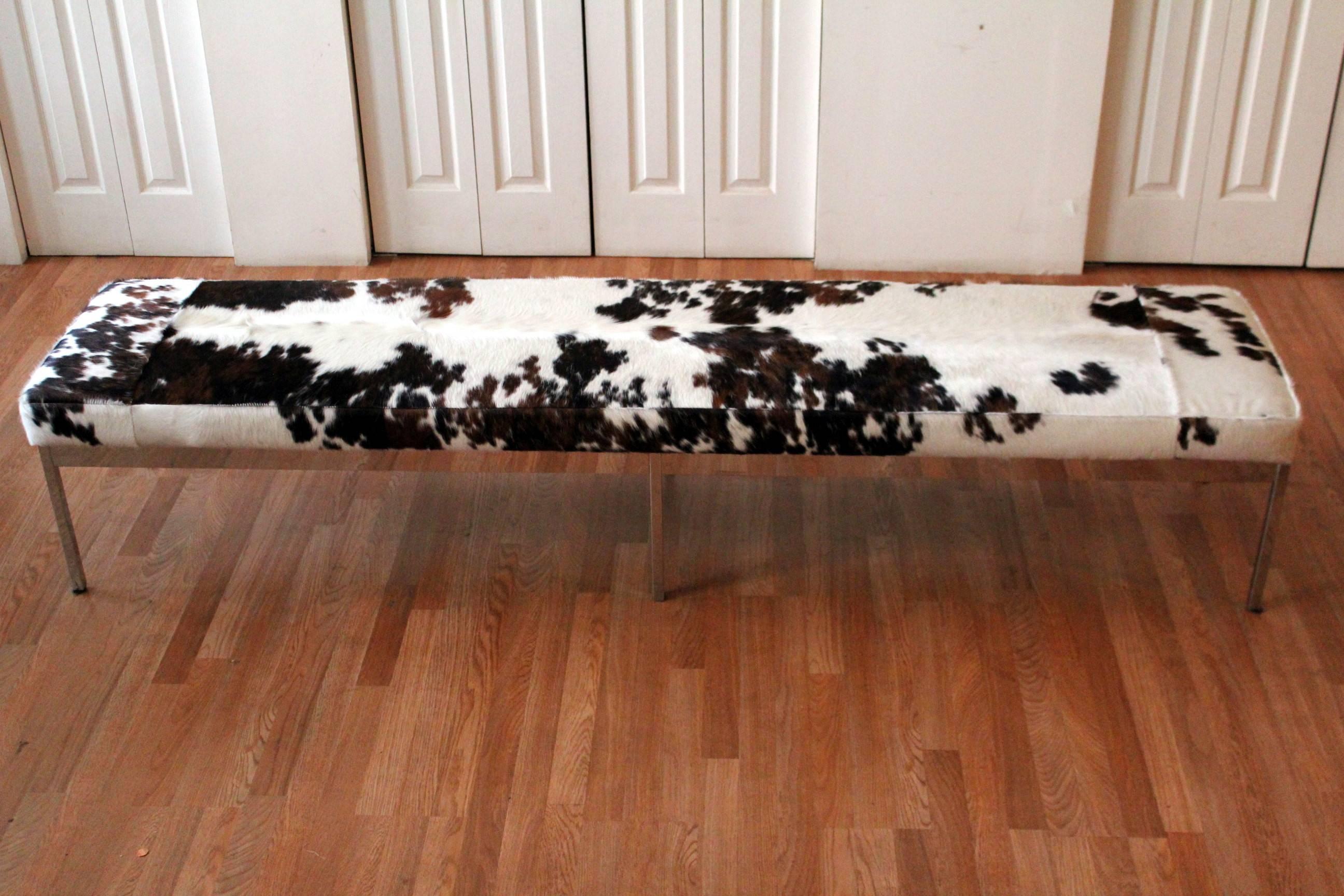 cowhide bench