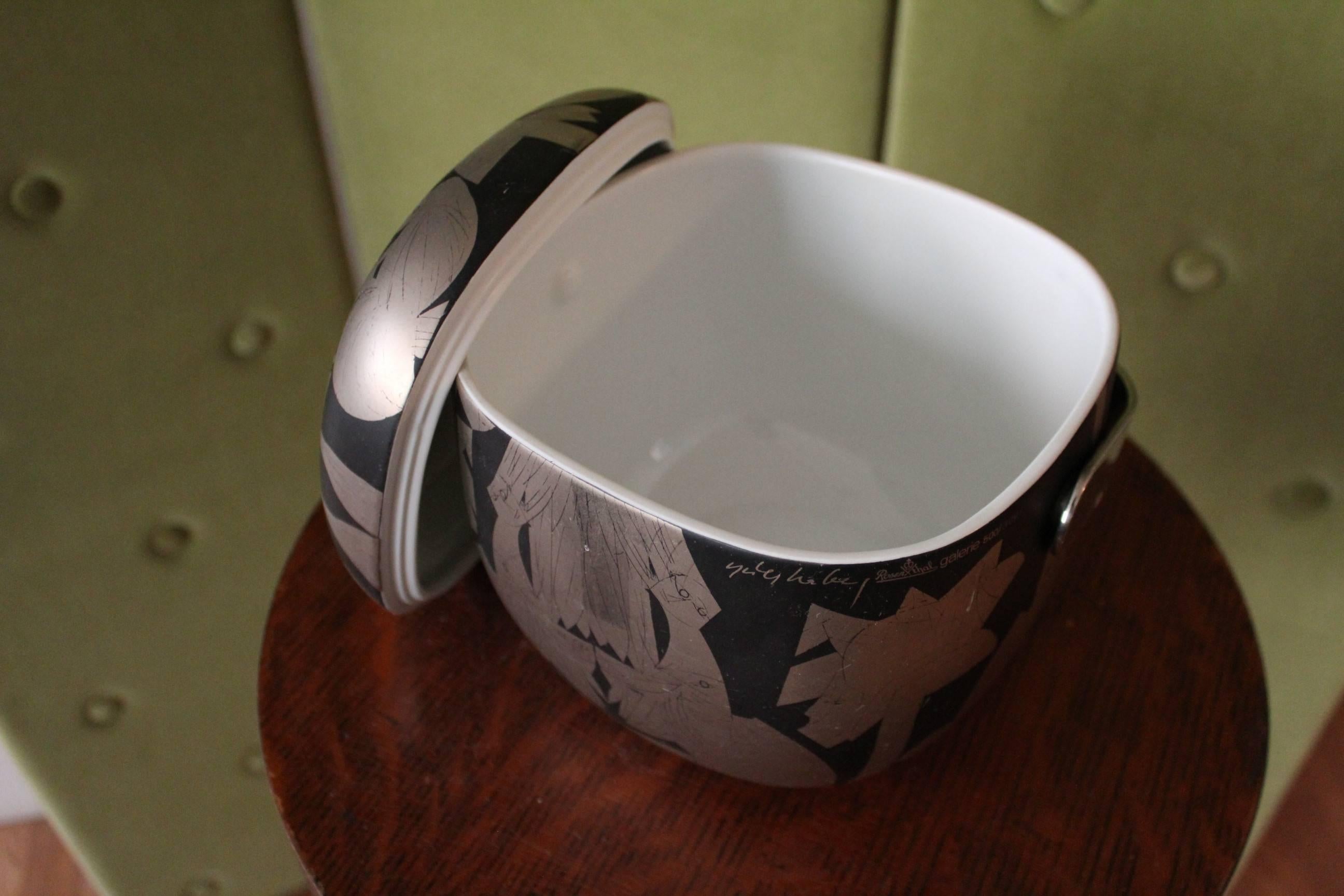 Organic Modern Rosenthal Studio-Line Porcelain Rag Out Ice Bucket 