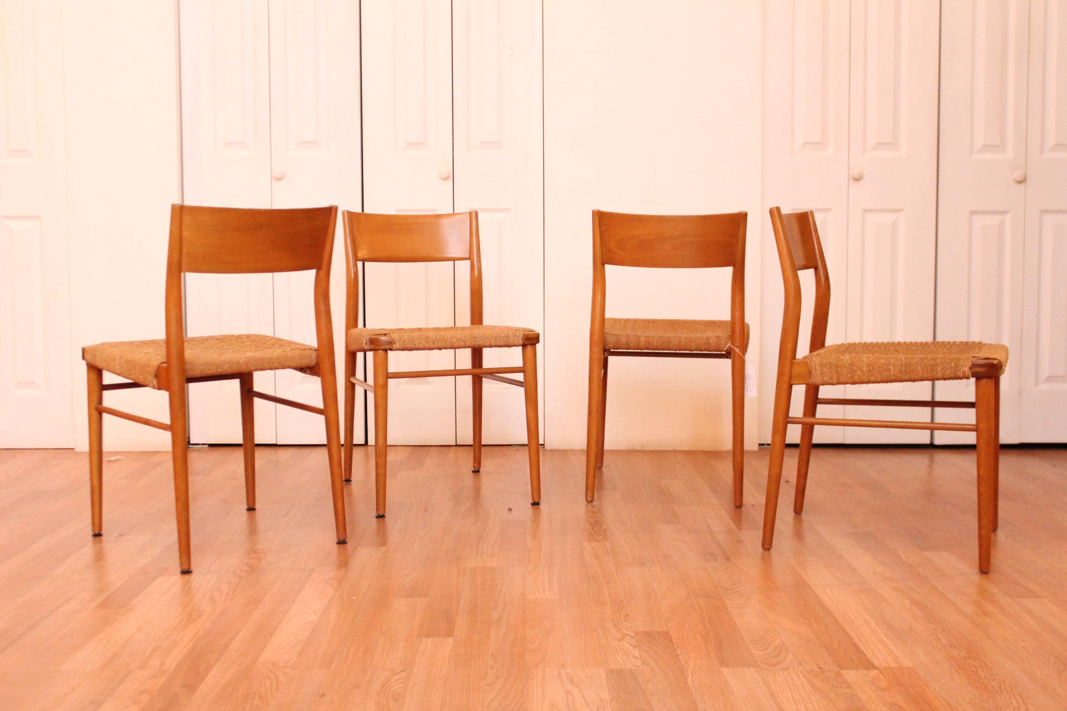 German Four Birch Dining Chairs, Georg Leowald for Wilkhahn  For Sale