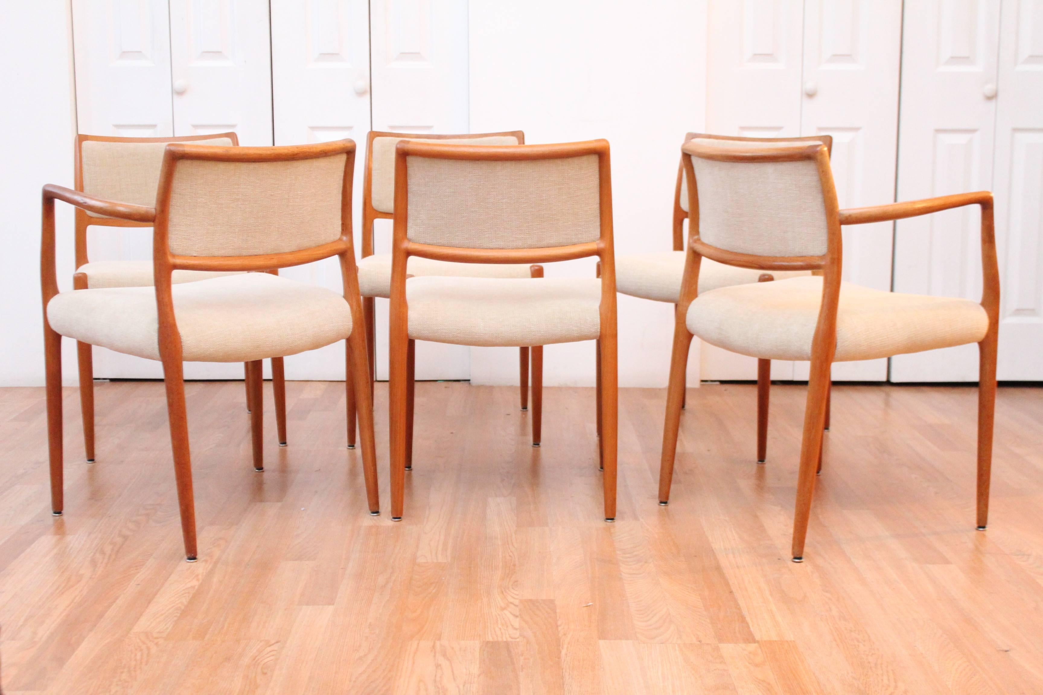 Scandinavian Modern Six Danish Modern Dining Chairs by Niels Otto Møller