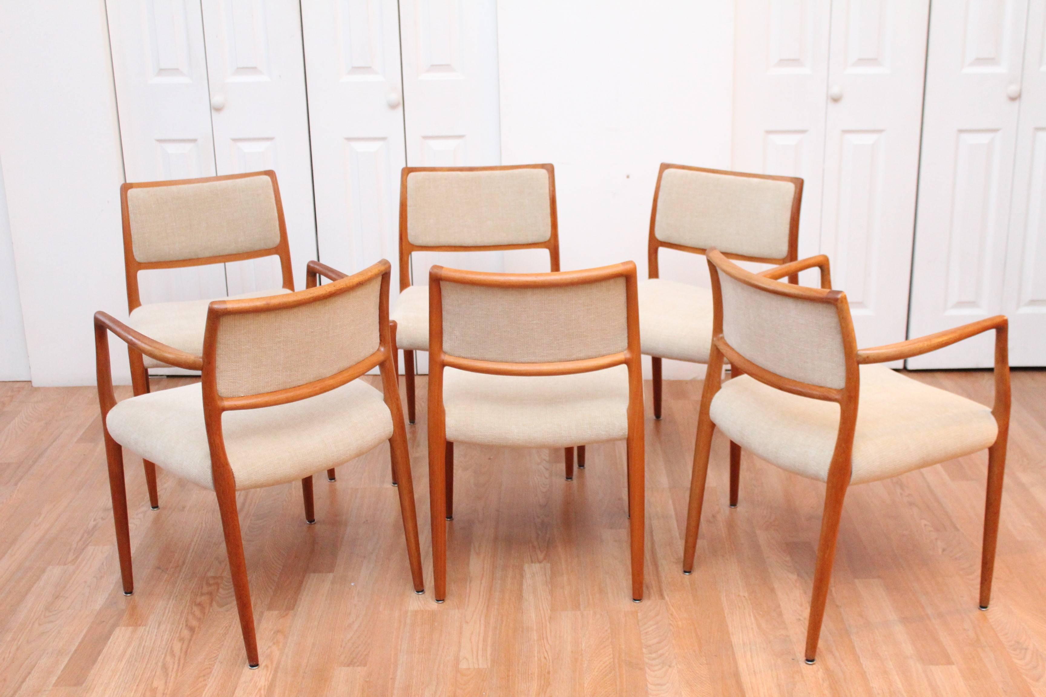 Six Danish Modern Dining Chairs by Niels Otto Møller In Good Condition In Chicago, IL