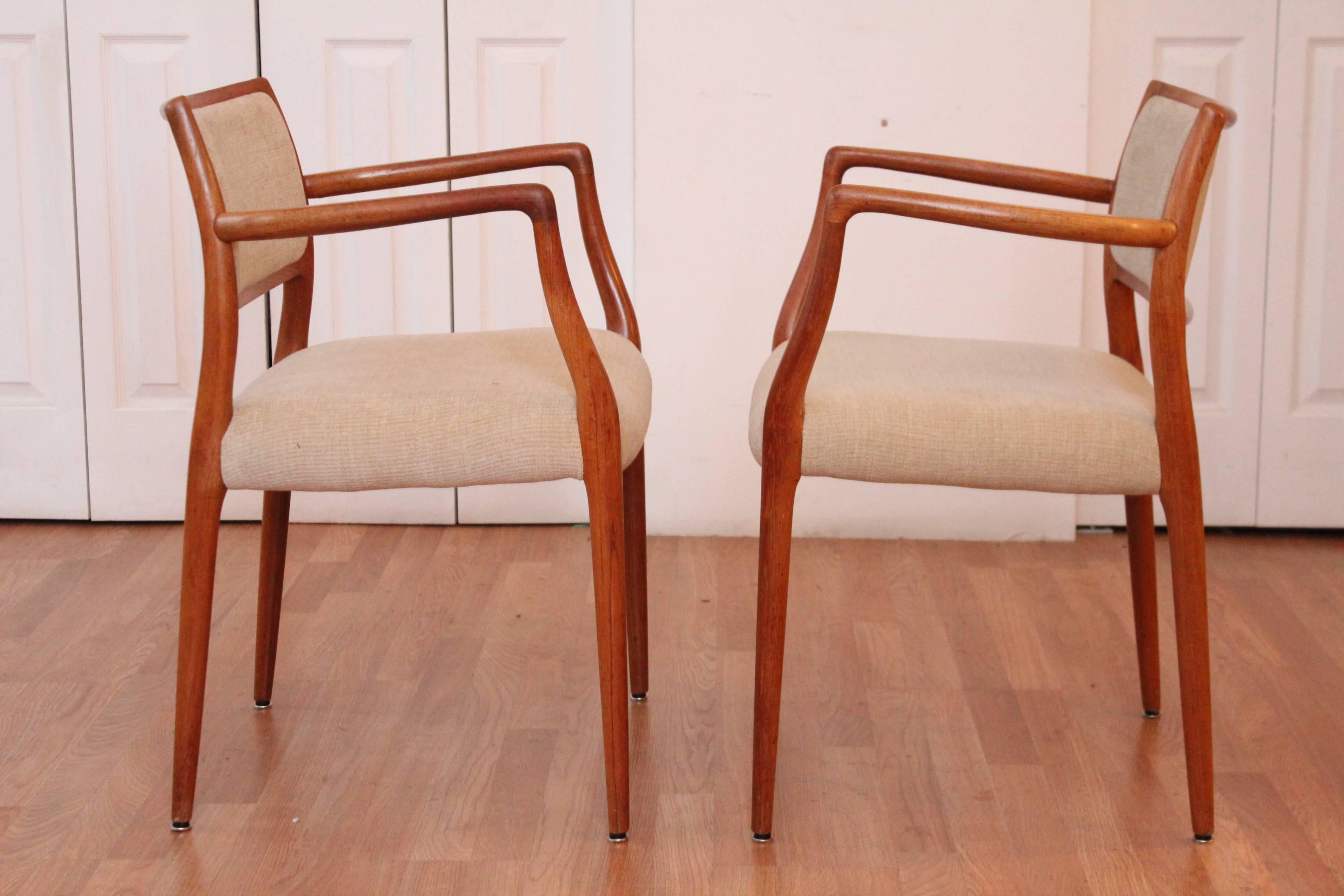 Mid-20th Century Six Danish Modern Dining Chairs by Niels Otto Møller
