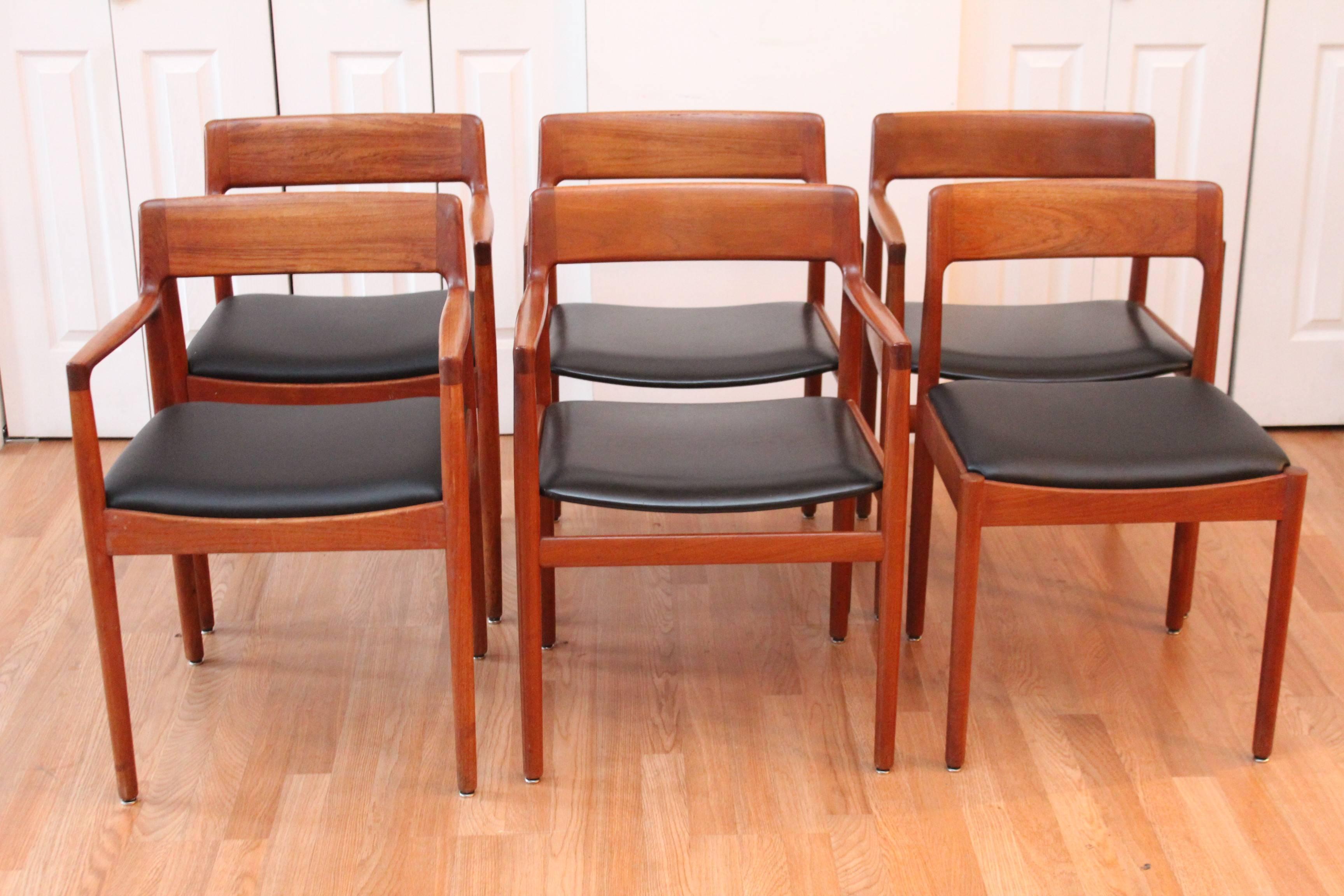 Scandinavian Modern Johannes Norgaard Danish Teak Dining Chairs