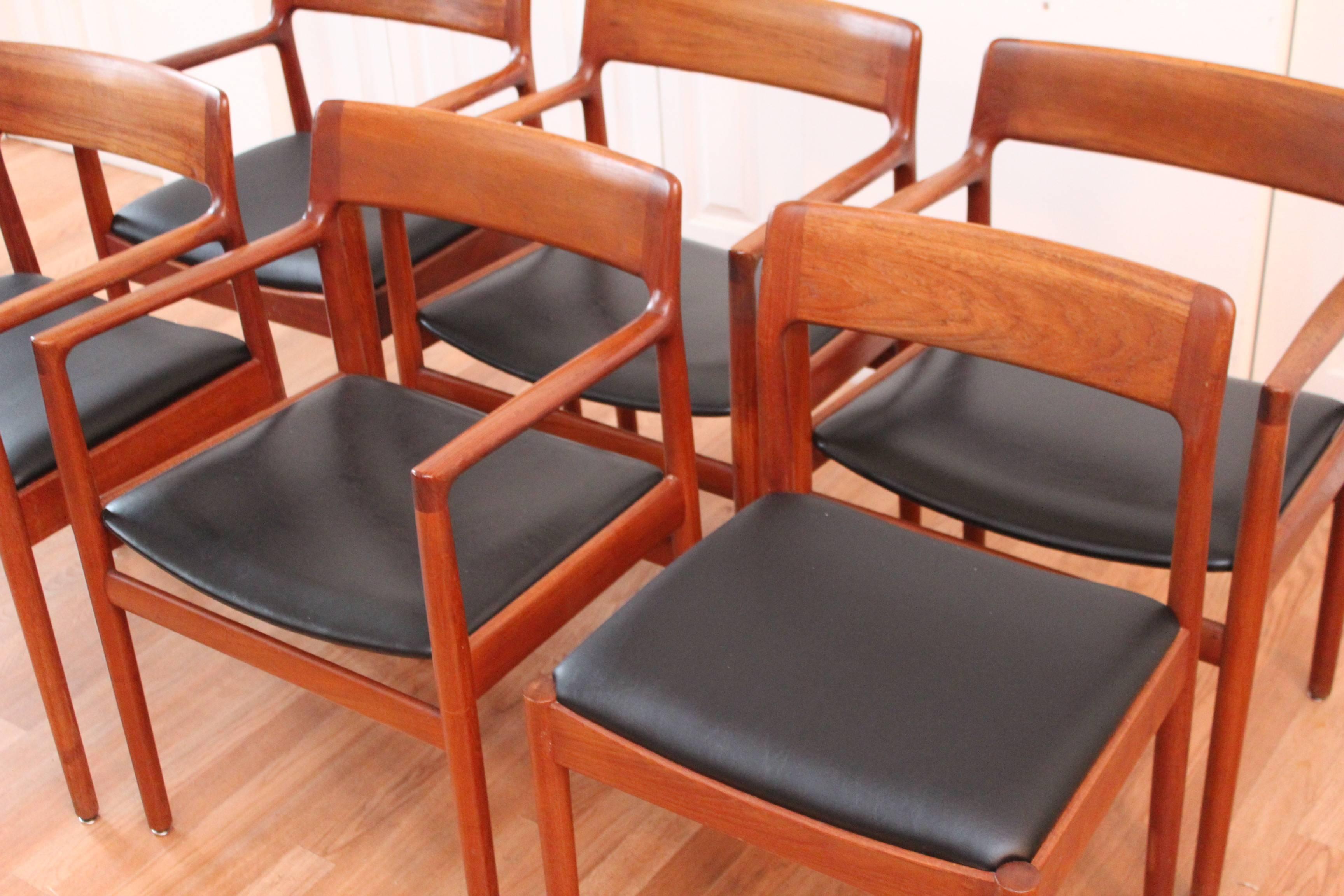 Mid-20th Century Johannes Norgaard Danish Teak Dining Chairs