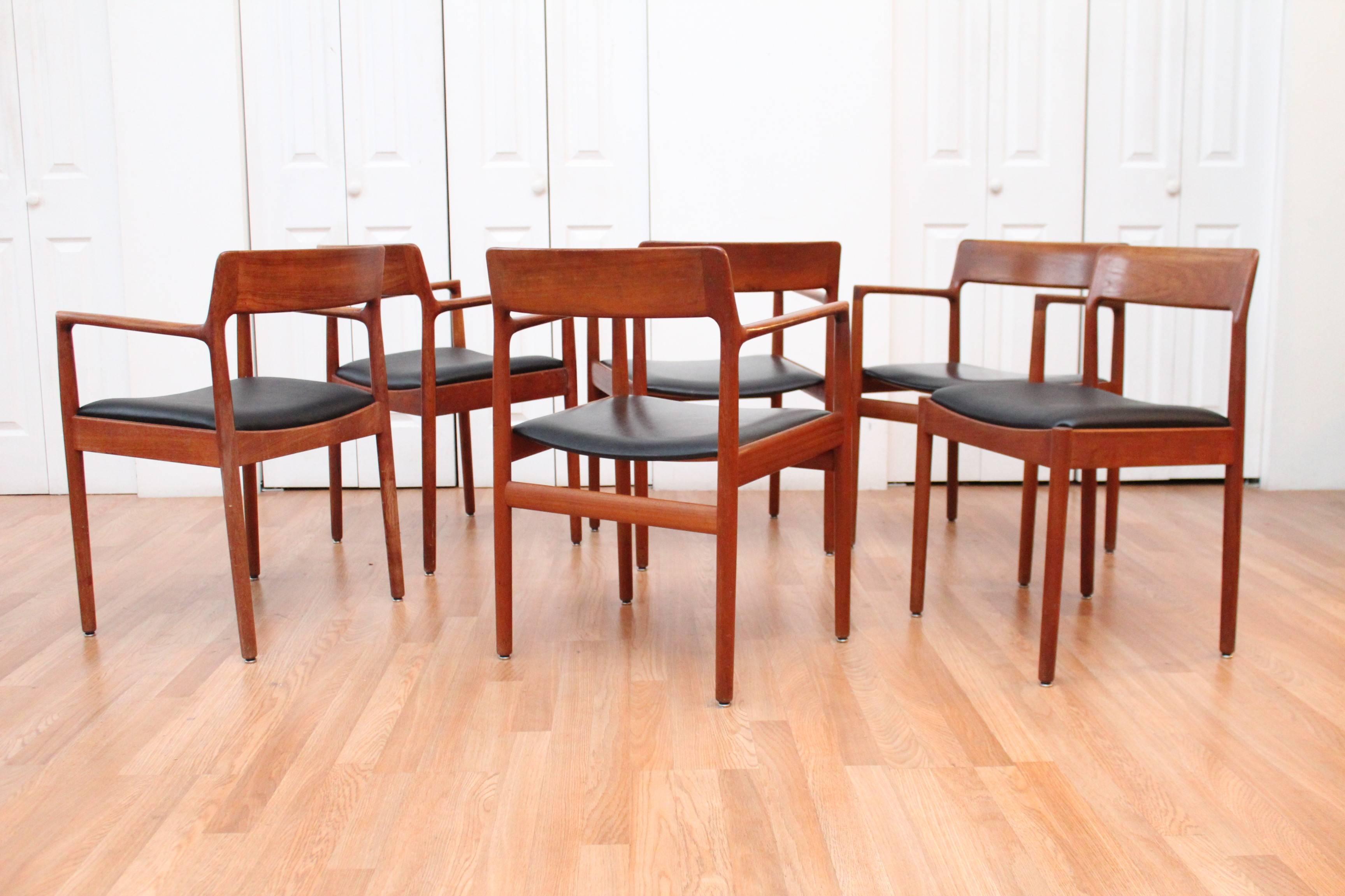 Johannes Norgaard Danish Teak Dining Chairs 4