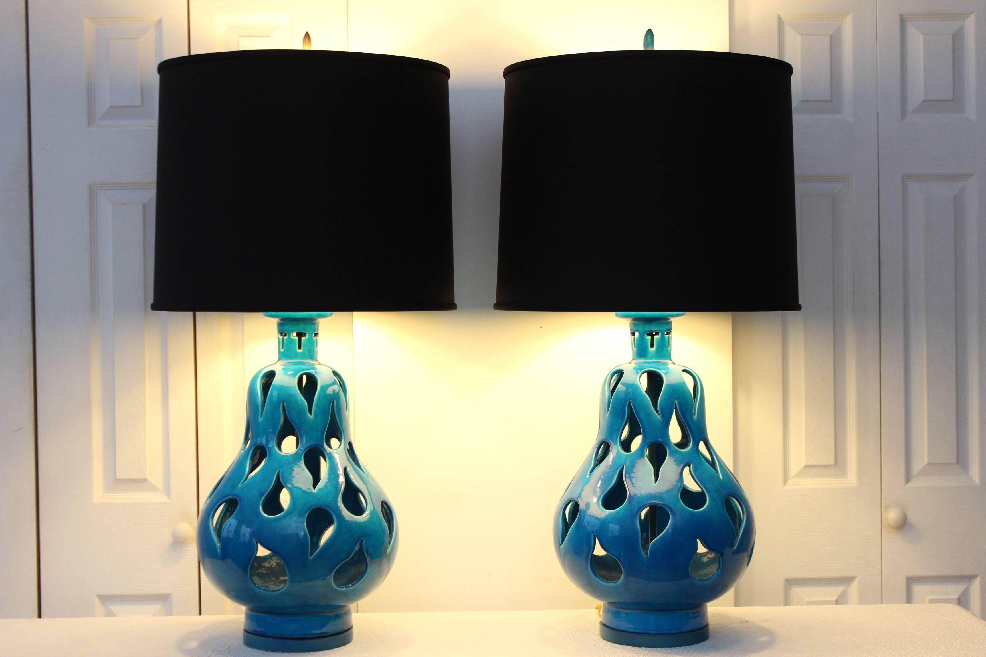 Exquisite. High design. Elegance. Seductive. These are just a few words that come to mind when describing these impressive works of art. Acquired from an estate in Chicago, these lamps have a connection with Edith 